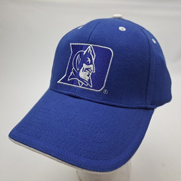 Blue Devils Football Embroidered Blue/White Baseball Hat Cap Relaxed - Picture 2 of 6